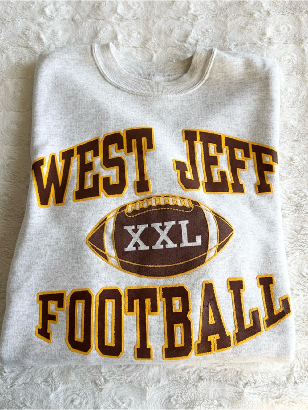 Vintage West Jefferson Football Crewneck Sweatshirt Mens XL Gray Ohio Vtg READ